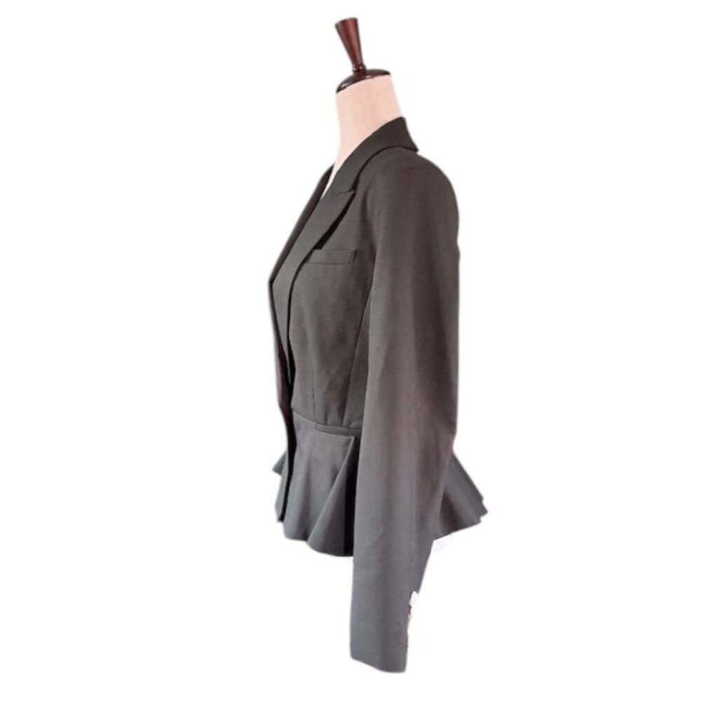 LoveShackFancy Pantonia Black Wool Blend Peplum Blazer Jacket Size 10 NWT $645 - Picture 7 of 16